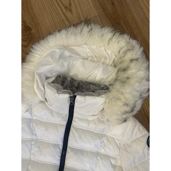 Nautica Puffer Coat Detachable Hood White with Black Water Resistant Wms Small - Picture 4 of 8
